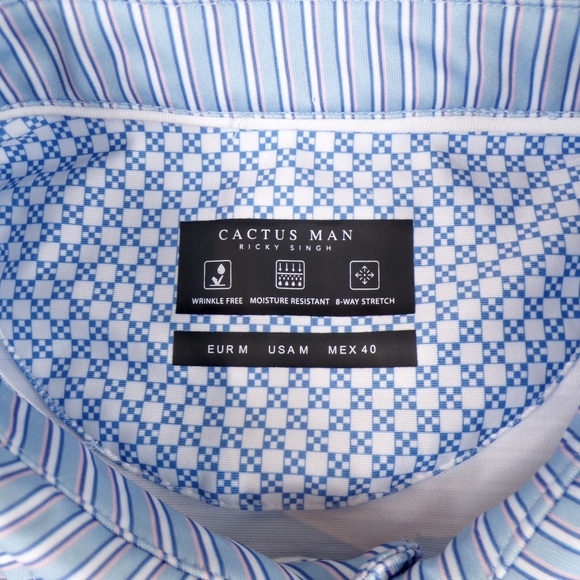 Cactus Man Ricky Singh Men's Size M Polo Blue Performance Tech - Picture 7 of 9